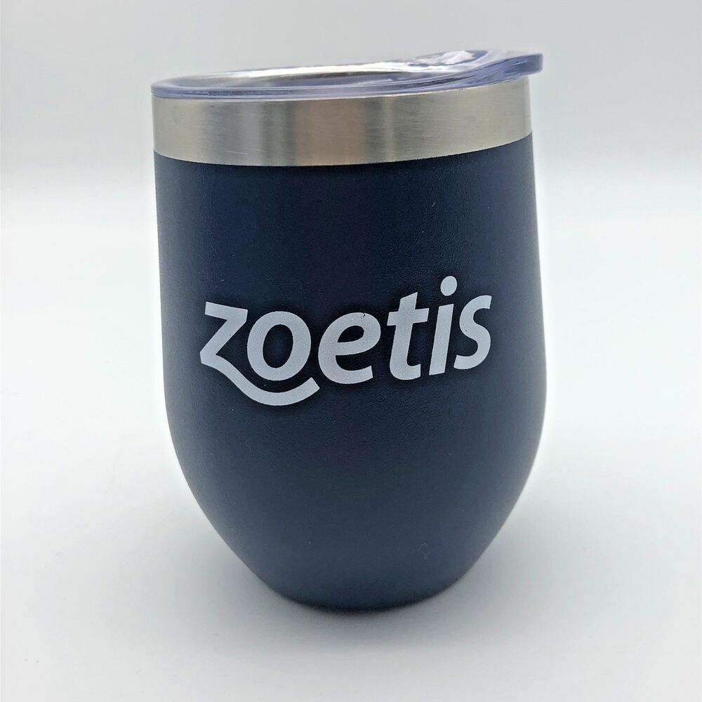 Zoetis Travel Wine Tumbler Mug Cup 12oz Insulated with Lid